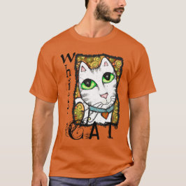 Witte kat hedendaagse T-shirt