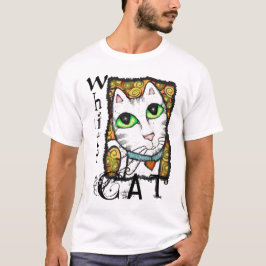 Witte kat hedendaagse T-shirt