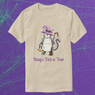 Witte Kat Heks Wispelturige Halloween Behandeling  T-shirt