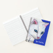 Witte kat Helblauwe ogen Sparkle Deep Blue Notitieboek (Binnen)