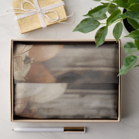 Witte Kat  Herfst Pompoenen Decoupage Tissuepapier (Geschenk)