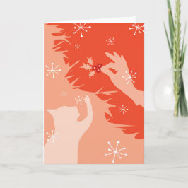 Witte Kat & Holly, watermeloen, Kerstkaart Kaart