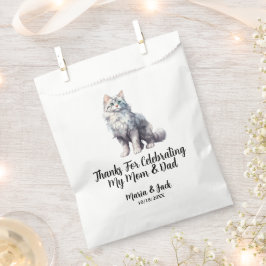 Witte Kat Huisdier Bruiloft Volledige Kleur Bedankzakje