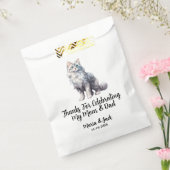 Witte Kat Huisdier Bruiloft Volledige Kleur Bedankzakje (Gezegeld)