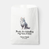 Witte Kat Huisdier Bruiloft Volledige Kleur Bedankzakje (Voorkant)