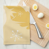 Witte kat & hulst, goud, theedoek (Quarter Fold)