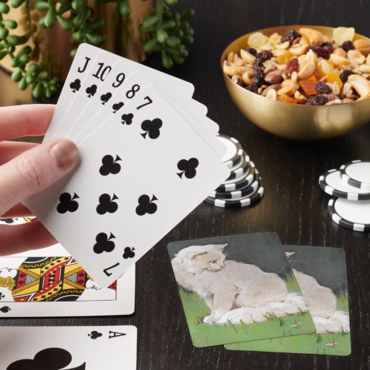  Witte Kat  Illustratie Pokerkaarten (Insitu)