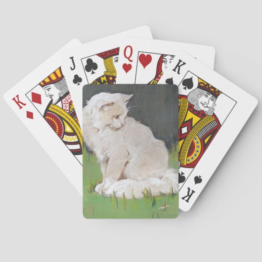  Witte Kat  Illustratie Pokerkaarten (Achterkant)