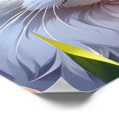 Witte Kat in Bloemengebied AI Kunst Poster (Hoek)