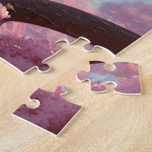 Witte kat in de lente legpuzzel (Zijkant)