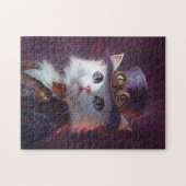 Witte kat in Steampunk kostuum Legpuzzel (Horizontaal)