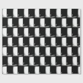 Witte kat in zwarte schaduw cadeaupapier (Vlak)