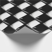 Witte kat in zwarte schaduw cadeaupapier (Hoek)