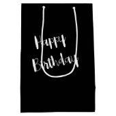 Witte kat in zwarte schaduw medium cadeauzakje (Achterkant)