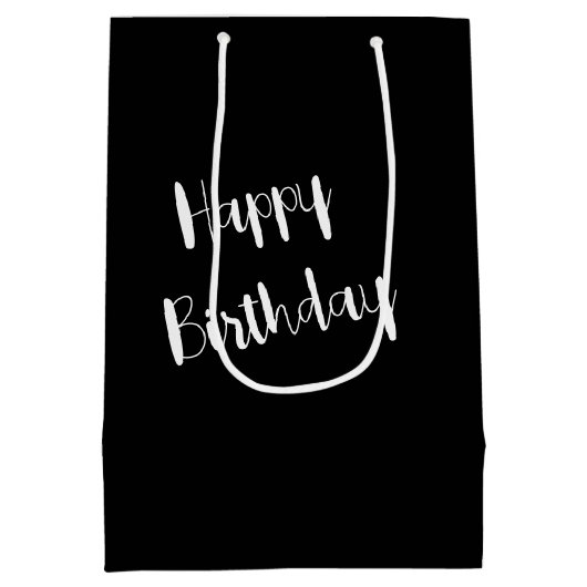 Witte kat in zwarte schaduw medium cadeauzakje (Achterkant)