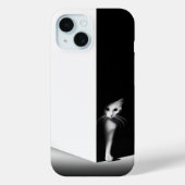 Witte kat in zwarte schaduwen Case-Mate iPhone case (Achterkant)