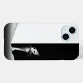 Witte kat in zwarte schaduwen Case-Mate iPhone case (Achterkant (horizontaal))