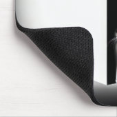 Witte kat in zwarte schaduwen muismat (Hoek)