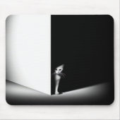 Witte kat in zwarte schaduwen muismat (Voorkant)