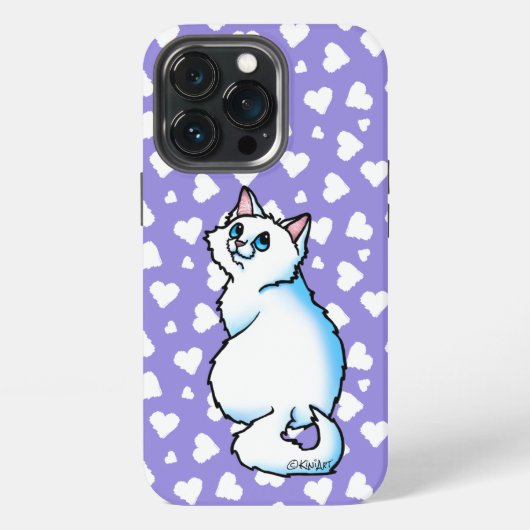 Witte kat iPhone hoesje (Achterkant)