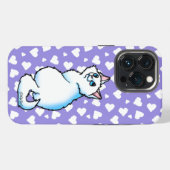 Witte kat iPhone hoesje (Achterkant horizontaal)