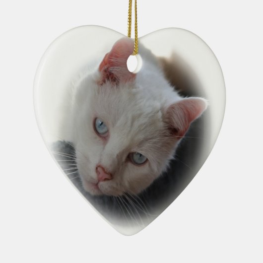 Witte kat keramisch ornament (Rechts)