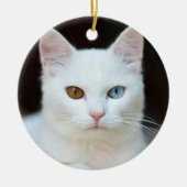 Witte kat keramisch ornament (Voorkant)