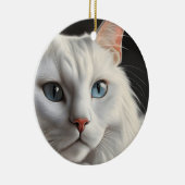 Witte kat keramisch ornament (Rechts)