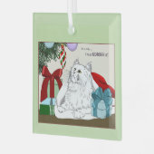 Witte Kat Kerst Ornamenten Grappig (Voorkant links)