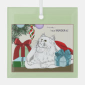 Witte Kat Kerst Ornamenten Grappig (Voorkant)