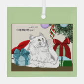 Witte Kat Kerst Ornamenten Grappig (Achterkant)