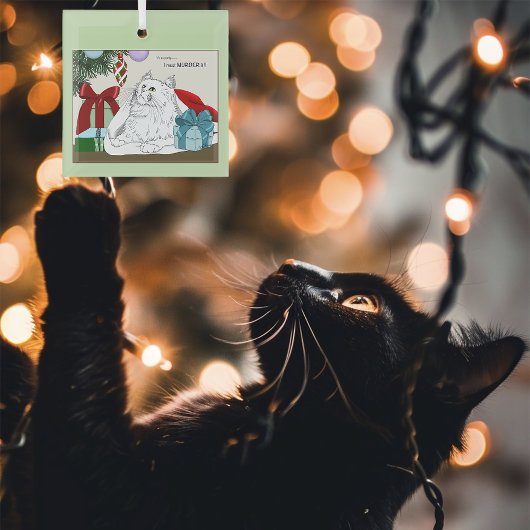 Witte Kat Kerst Ornamenten Grappig