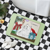 Witte Kat Kerst Ornamenten Grappig Badmat