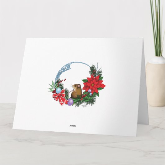 Witte Kat Kerst Ornamenten Grappig Kaart (Achterkant)