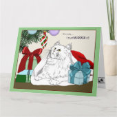 Witte Kat Kerst Ornamenten Grappig Kaart (Voorkant)