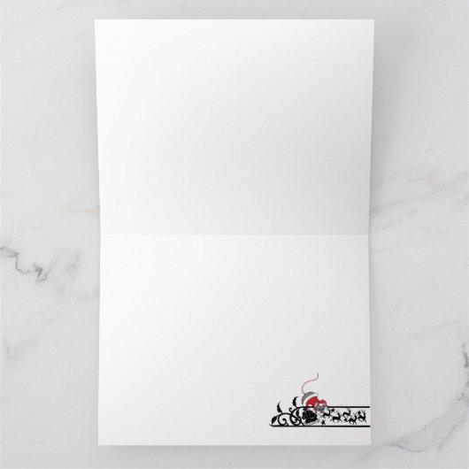 Witte Kat Kerst Ornamenten Grappig Kaart (Binnen)