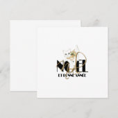 Witte Kat, Kerstmis en Gelukkig Nieuwjaar Kaart (Voorkant / Achterkant)