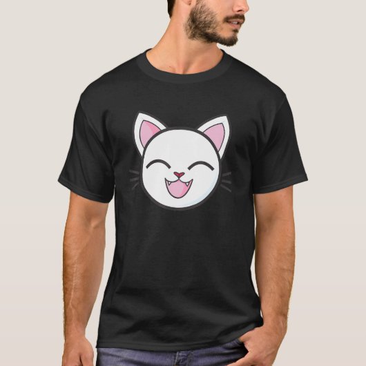 Witte Kat Kitty Schattig Gezellig Dier T-shirt (Voorkant)
