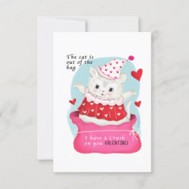 Witte Kat Kleine Traditionele  Valentijn Kaart