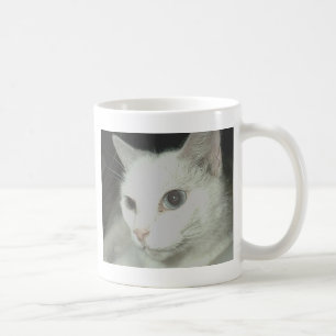 Witte kat koffiemok