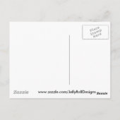 Witte kat krijgt overal verf briefkaart (Achterkant)