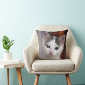 Witte Kat Kussen (Stoel)