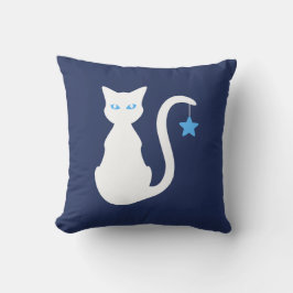 Witte kat kussen