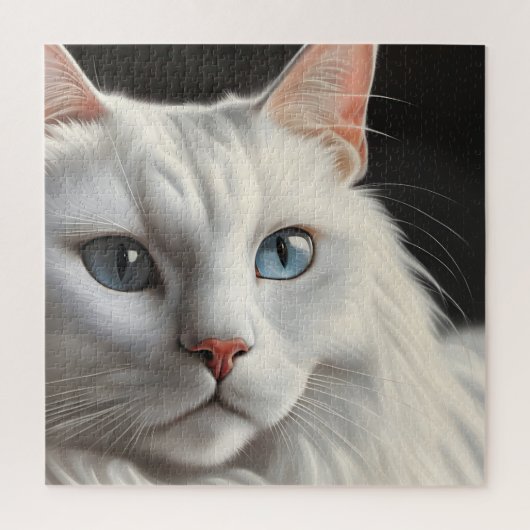 Witte kat legpuzzel (Verticaal)