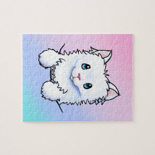 Witte Kat Legpuzzel (Horizontaal)