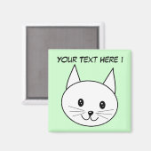 Witte kat magneet (Voorkant / Achterkant)