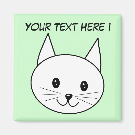 Witte kat magneet (Voorkant)