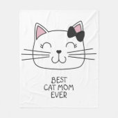 Witte kat Mam ooit met schattig cartoon kat Fleece Deken (Voorkant)