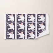 Witte kat met 3 stuks poly katoenbrood bad handdoek (Handdoek)