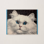 witte kat met blauwe ogen legpuzzel (Horizontaal)